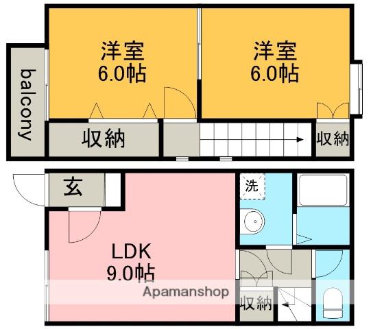 ES A(2DK/1階)の間取り写真