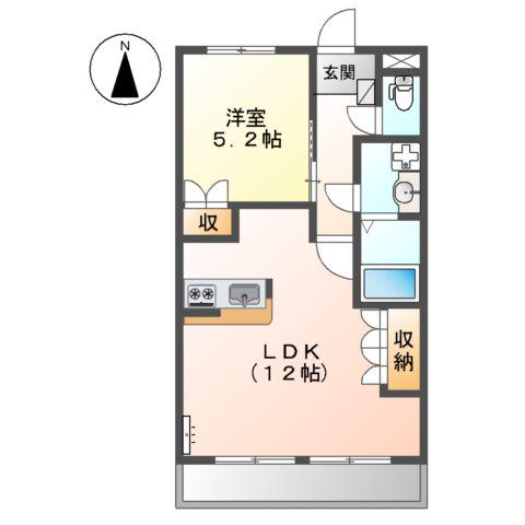 グランチェスタ ノース(1LDK/2階)の間取り写真