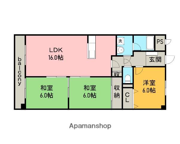 アルバインローズイッセイ(3LDK/2階)の間取り写真