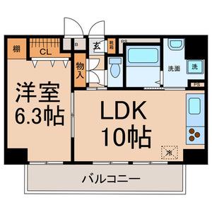 グランドノーザンクロス(1LDK/4階)の間取り写真