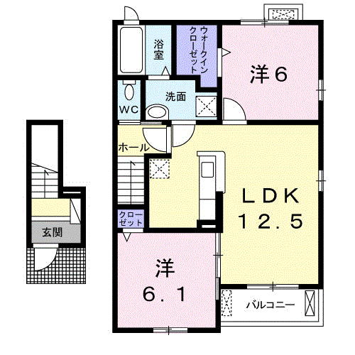 ノブリスタウン稲沢(2LDK/2階)の間取り写真