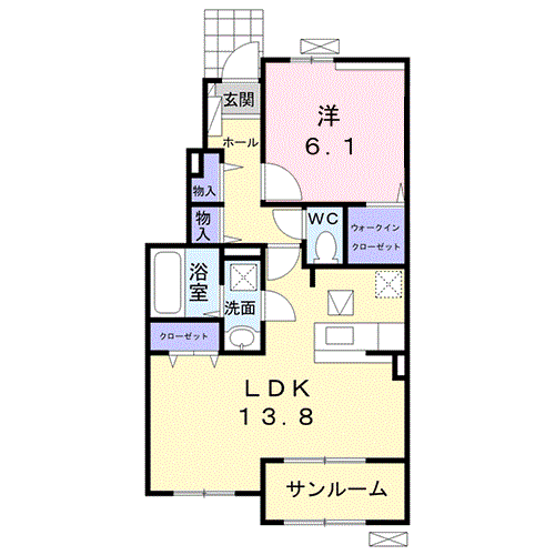 ファー ビヨンド Ⅰ(1LDK/1階)の間取り写真