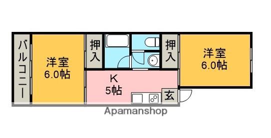 マンションアリス A棟(2K/3階)の間取り写真
