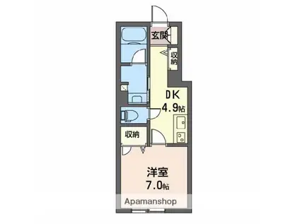 シャーメゾン天王(1K/1階)の間取り写真