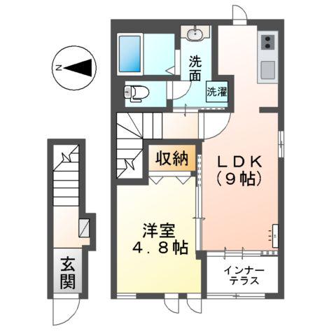 サウザンド クレーン(1LDK/2階)の間取り写真