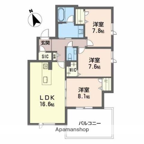 エクラージュ(3LDK/1階)の間取り写真