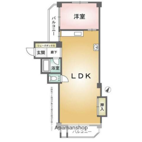 コーポ貴船(1LDK/3階)の間取り写真