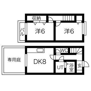 メゾネット森本Ａ(2DK)の間取り写真