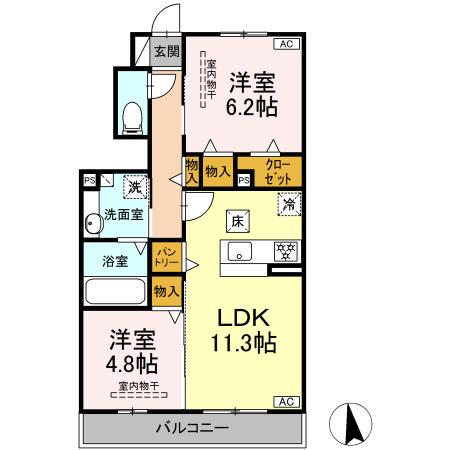 サリーレ(2LDK/1階)の間取り写真