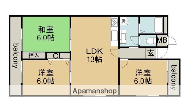 プラザ一宮(3LDK/3階)の間取り写真
