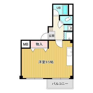 サンローズ平和(ワンルーム/1階)の間取り写真