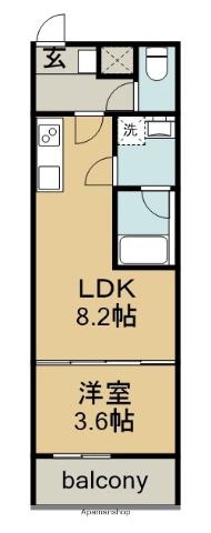 MOVE一宮ウエスト(1LDK/3階)の間取り写真