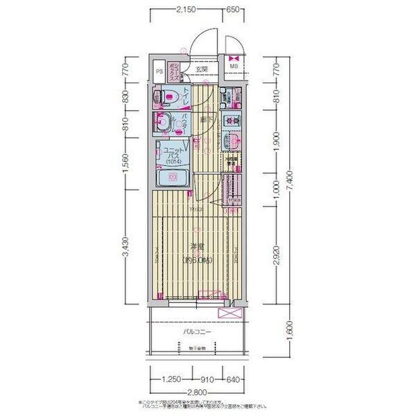 プレサンス尾張一宮ジュレア(1K/4階)の間取り写真