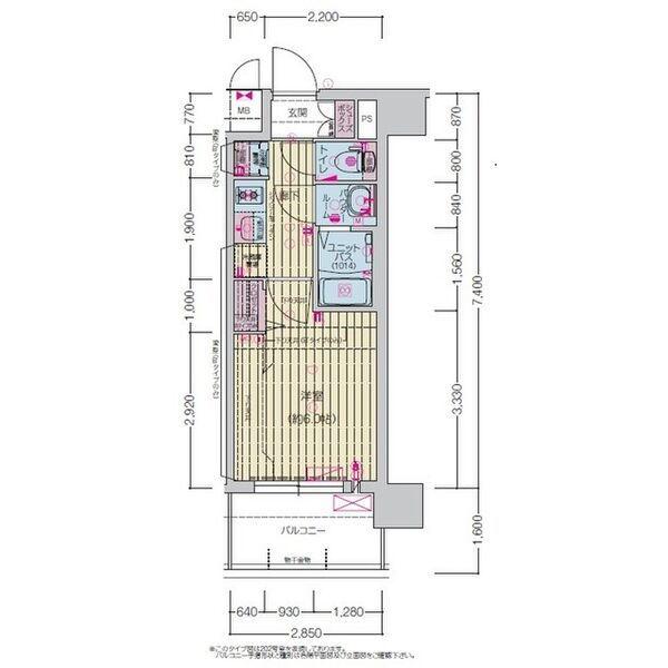 プレサンス尾張一宮ジュレア(1K/5階)の間取り写真