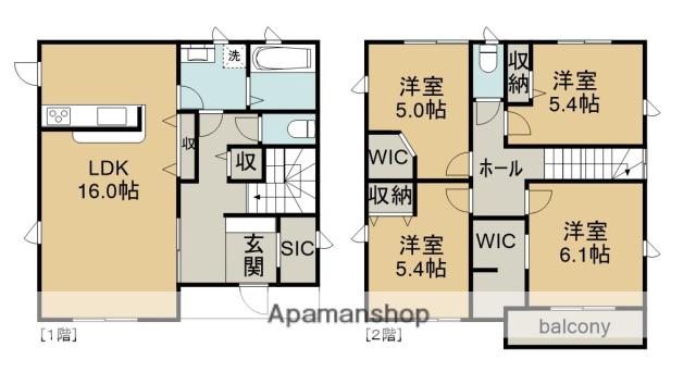 東海道本線 尾張一宮駅 バス乗車時間：24分 起バス停で下車 徒歩9分 2階建 築2年(4LDK)の間取り写真