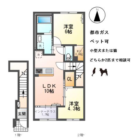 ファーストステージM(2LDK/2階)の間取り写真