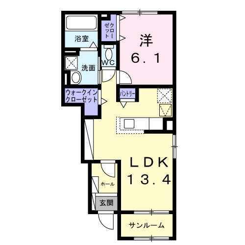 グランメゾン ネスト88(1LDK/1階)の間取り写真