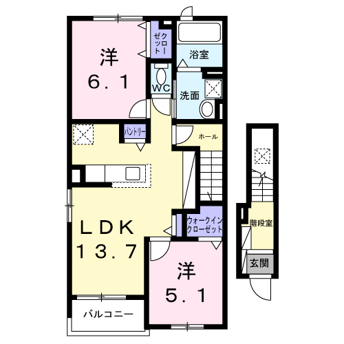 グランメゾン ネスト88(2LDK/2階)の間取り写真