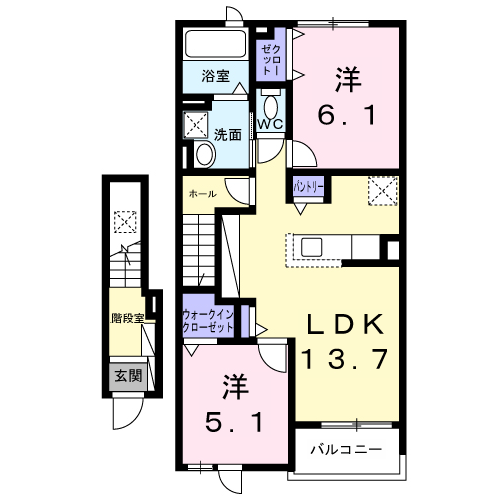 グランメゾン ネスト88(2LDK/2階)の間取り写真