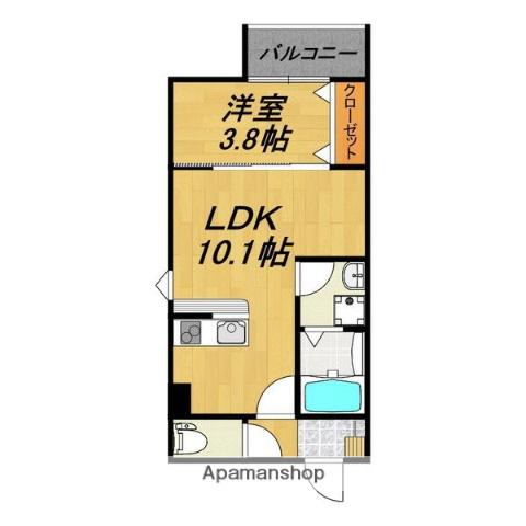 LECOCON一宮Ⅶ(1LDK/3階)の間取り写真