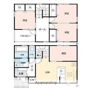 大和町戸建て(4LDK/2階)の間取り写真