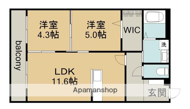 アーバンコート尾西(2LDK/1階)の間取り写真