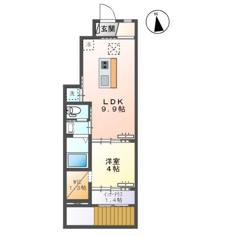 エスポア森本Ⅴ(1LDK/1階)の間取り写真