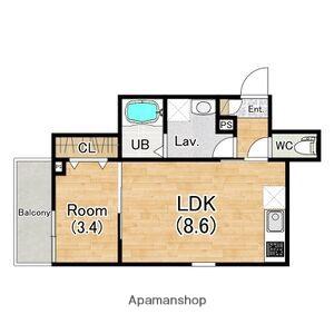 ジーメゾン一宮天王ルクセルク(1LDK/2階)の間取り写真