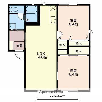 ガーデンハイツ下沼(2LDK/2階)の間取り写真