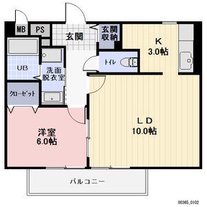 HIGH PERION(1LDK/2階)の間取り写真
