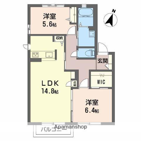 CASABRIGHT(2LDK/2階)の間取り写真