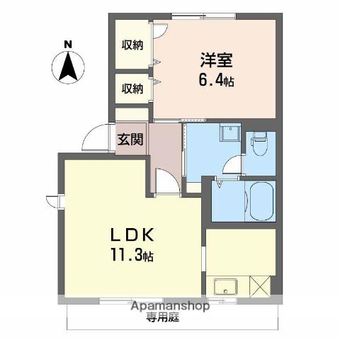 シャトーコンフォール(1LDK/1階)の間取り写真
