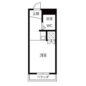 シャトークレール(ワンルーム/5階)の間取り写真