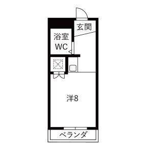 シャトークレール(ワンルーム/5階)の間取り写真