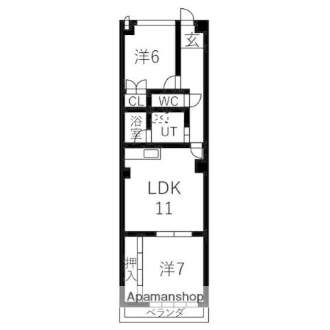 HOUSE松本Ⅱ(2LDK/2階)の間取り写真