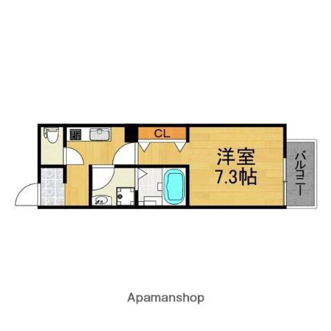 LE COCON 一宮XⅠ(1K/3階)の間取り写真