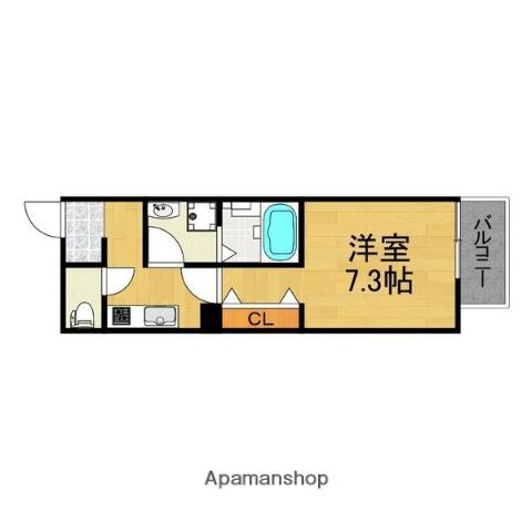 LE COCON 一宮XⅠ(1K/1階)の間取り写真