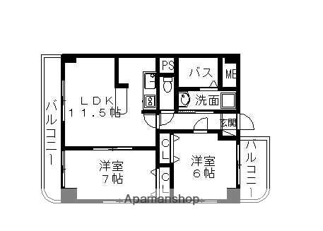 サンライズマンション18(2LDK/4階)の間取り写真