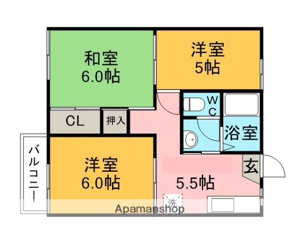 アベニューフラワーA・B(3K/2階)の間取り写真