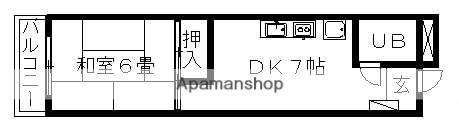 ファーストレジデンスユタカ(1DK/4階)の間取り写真