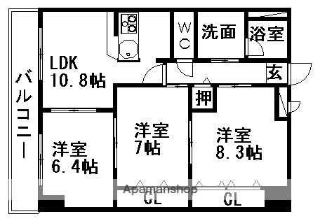 グレース篠木5(2LDK/2階)の間取り写真