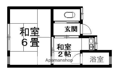 美和荘(1K/1階)の間取り写真
