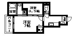 フォーリーフ(2K/1階)の間取り写真