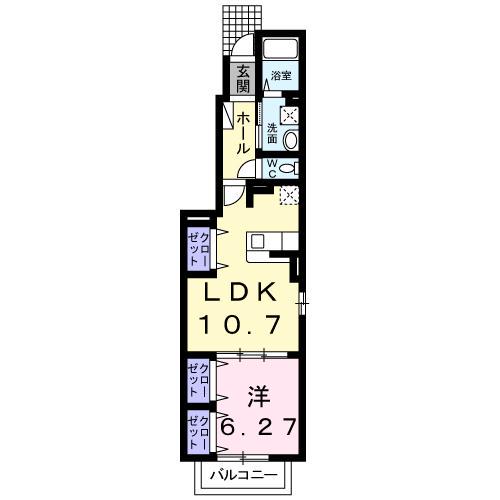 アメニティ98(1LDK/2階)の間取り写真