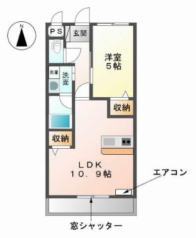 Ⅲ・ベル(1LDK/2階)の間取り写真