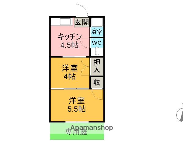 新神戸コーポ 東棟(2K/2階)の間取り写真