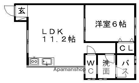 東海道本線 尾張一宮駅 バス乗車時間：19分 時之島南バス停で下車 徒歩3分 2階建 築21年(1LDK/1階)の間取り写真