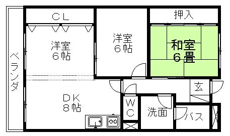 リンピアINOUE(3LDK/1階)の間取り写真