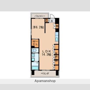 ペルル清華(1LDK/4階)の間取り写真