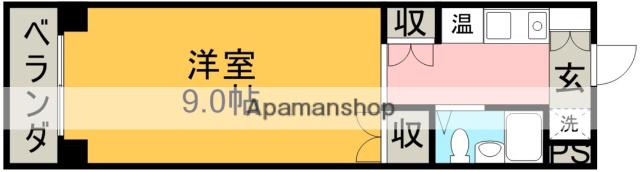 スカイハイム黒川(1K/3階)の間取り写真